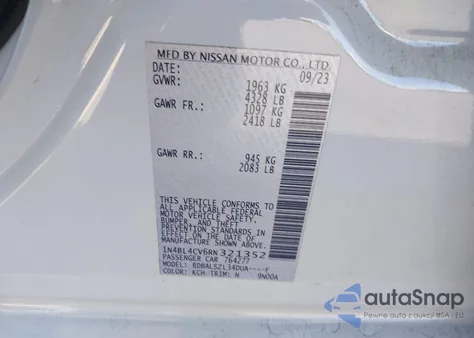 2024 Nissan Altima Sr Fwd z USA, uszkodzony, nr VIN 1N4BL4CV6RN321352